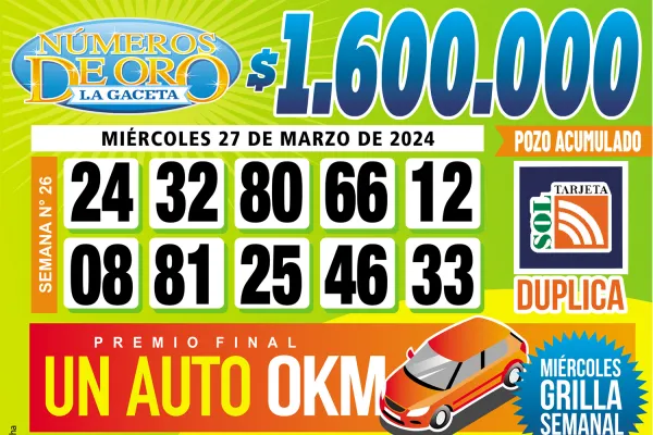 Los Números de Oro de LA GACETA del 27 de marzo de 2024