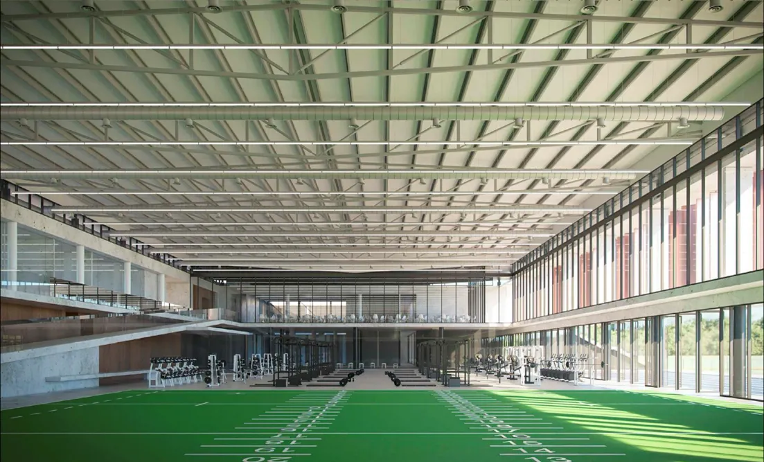 GIMNASIO. Será de última generación, con amplios espacios para que trabajen todos los seleccionados de la UAR.