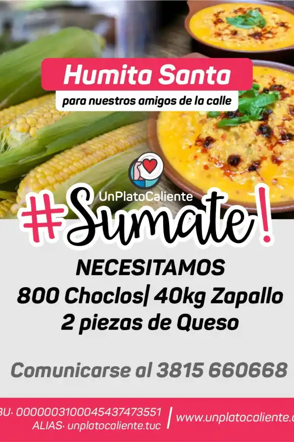 En Semana Santa, habrá humitas solidarias para los que no tienen hogar en Tucumán