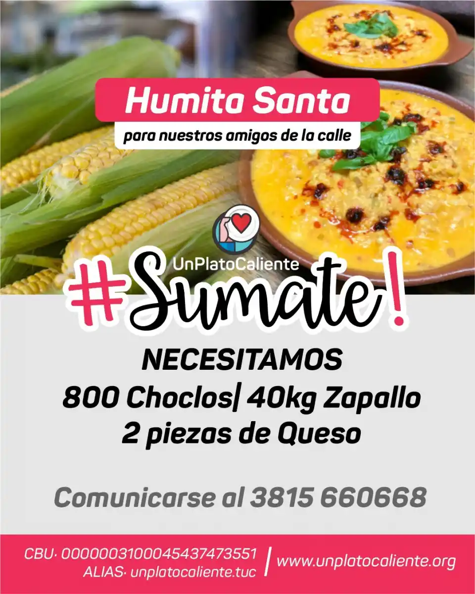 En Semana Santa, habrá humitas solidarias para los que no tienen hogar en Tucumán