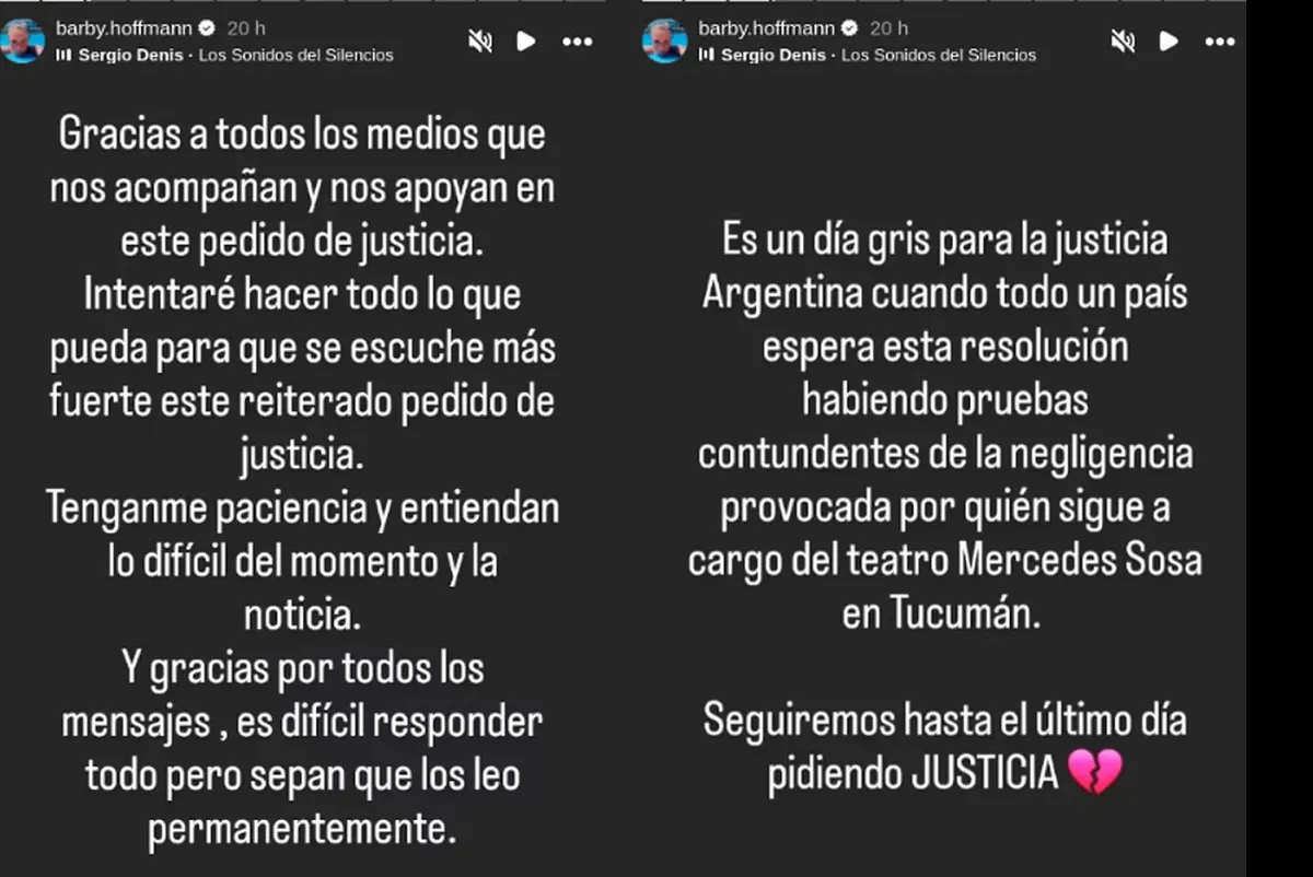 La hija de Sergio Denis estalló en furia al enterarse de que sobreseyeron al único imputado por la muerte de su papá