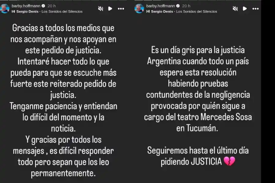La hija de Sergio Denis estalló en furia al enterarse de que sobreseyeron al único imputado por la muerte de su papá