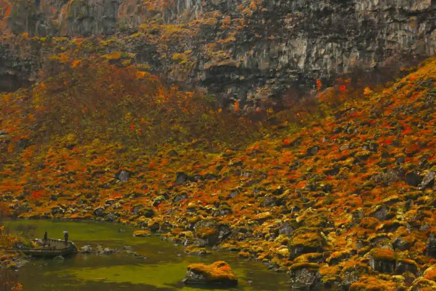Ásbyrgi, la laguna verde sobre la huella del caballo de Odín.