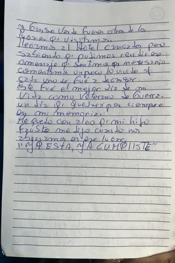 UN FRAGMENTO DE SU DIARIO. Álvarez lo compartió con LA GACETA.