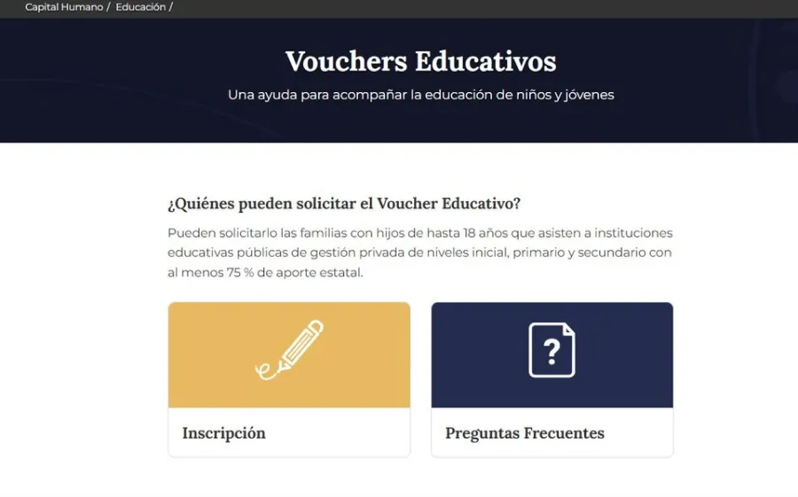 Vouchers educativos: el formulario está disponible en argentina.gob.ar