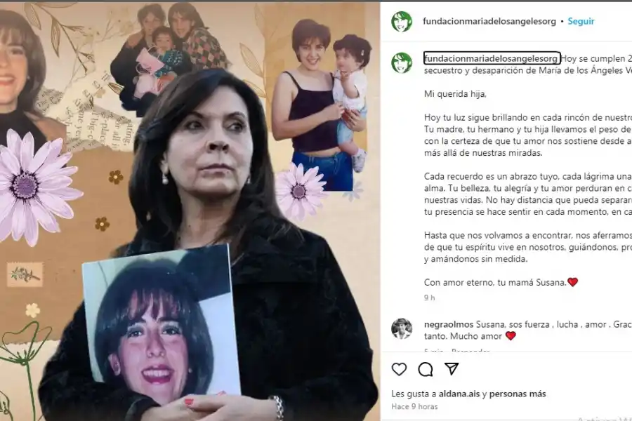 Emotivo mensaje de Susana Trimarco a 22 años de la desaparición de su hija Marita Verón