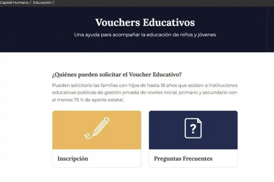 Vouchers educativos: el formulario está disponible en argentina.gob.ar