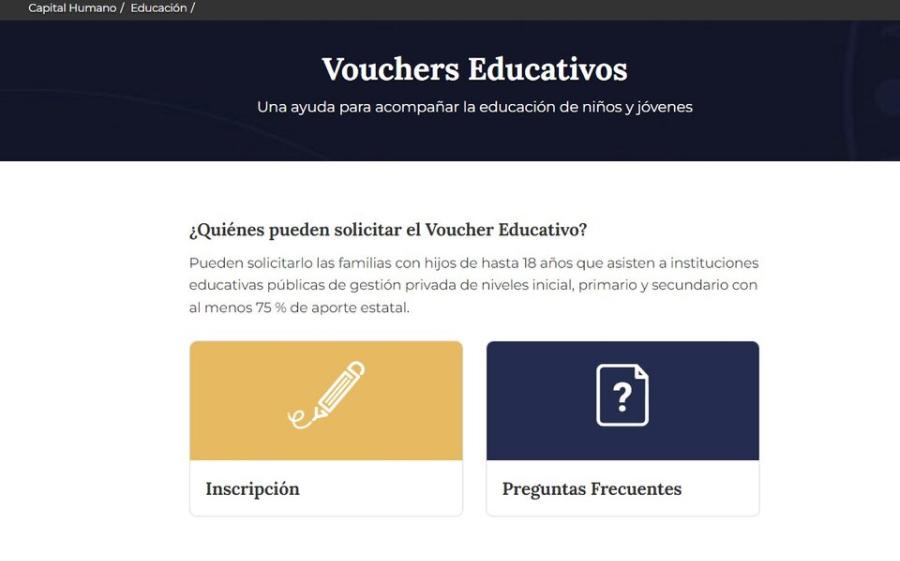 Vouchers educativos: el formulario está disponible en argentina.gob.ar