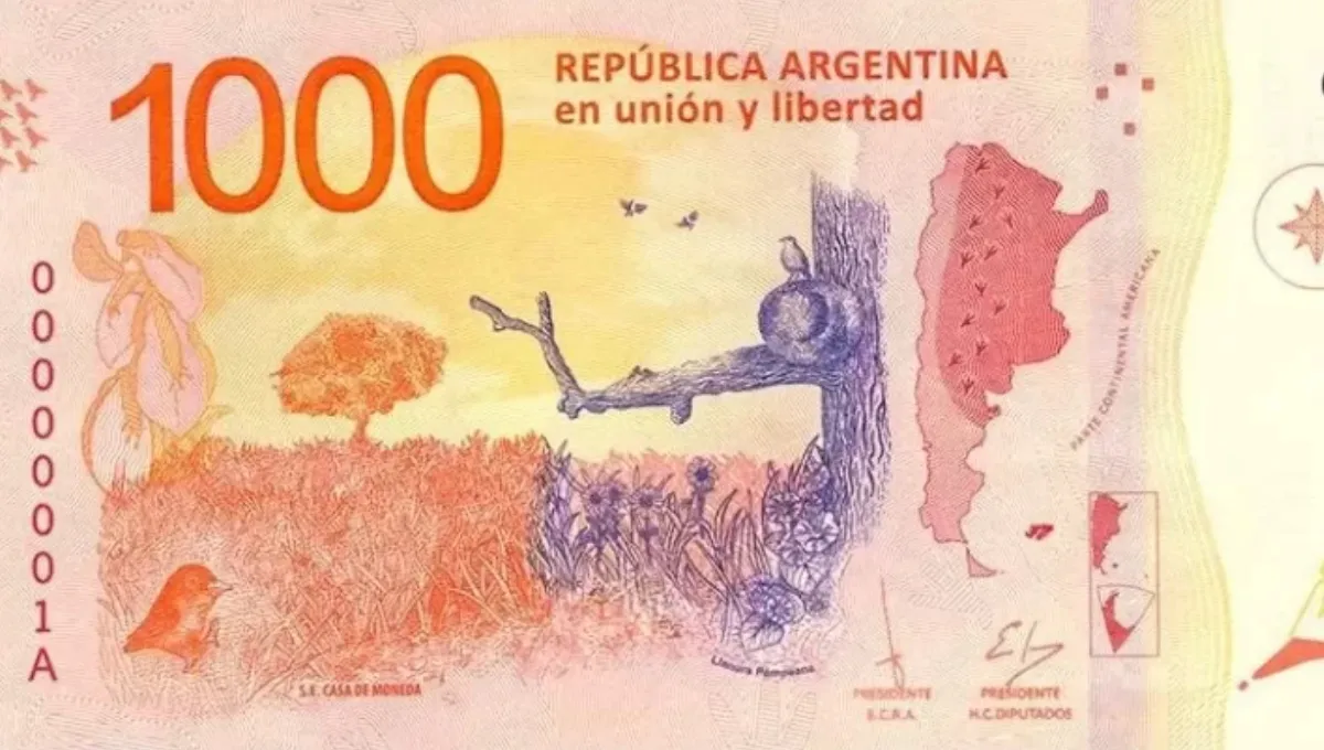 Billete de $1.000 con un error de impresión se vende por un alto valor en internet