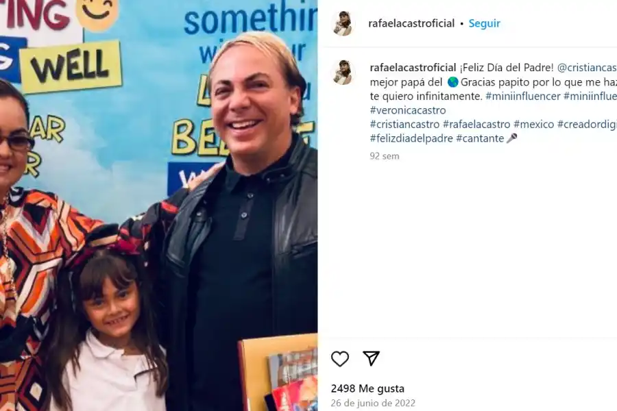 Cristian Castro y Paola Eraso junto a Rafaela