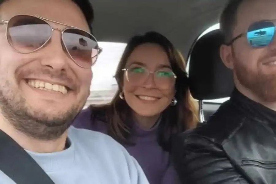 Noelia Maldonado y Emiliano Pennice, junto a Juan Francisco Díaz, durante el viaje por Semana Santa. Foto Diario de Cuyo. 