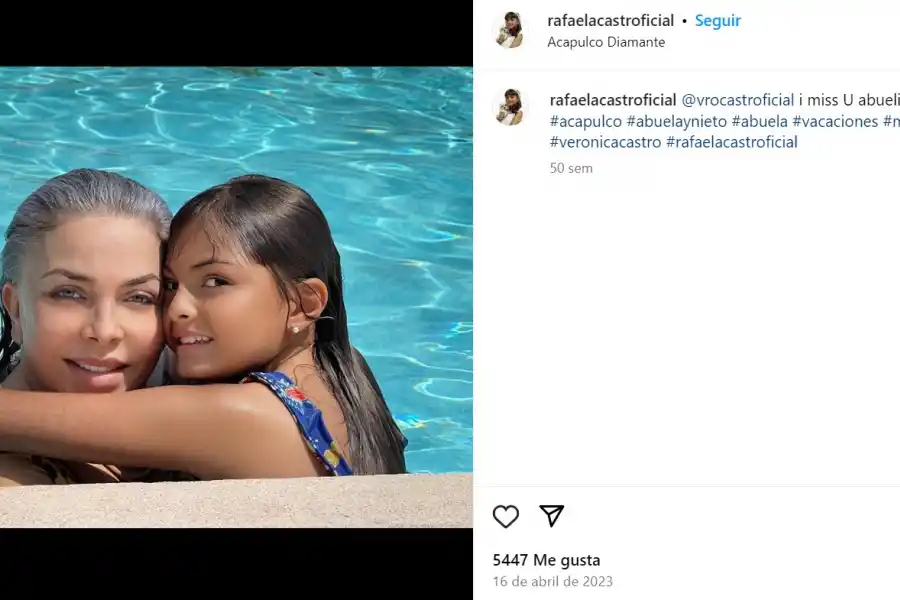 Rafaela Castro junto a su abuela, Verónica Castro