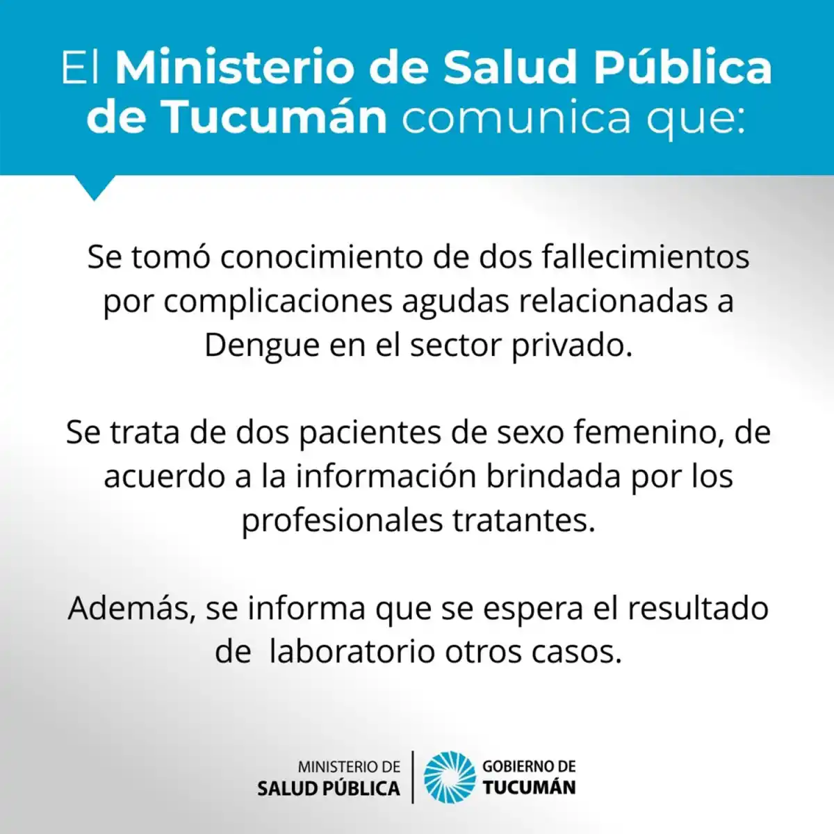Salud confirmó la muerte de dos mujeres por dengue en Tucumán