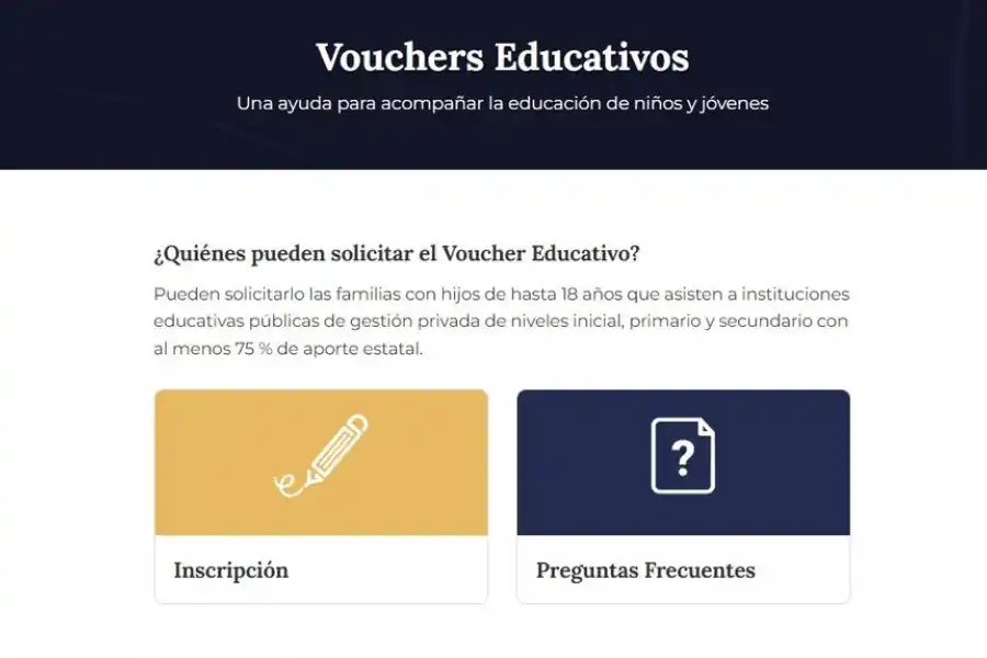 Vouchers Educativos: las inscripciones se extenderán hasta el 30 de abril.
