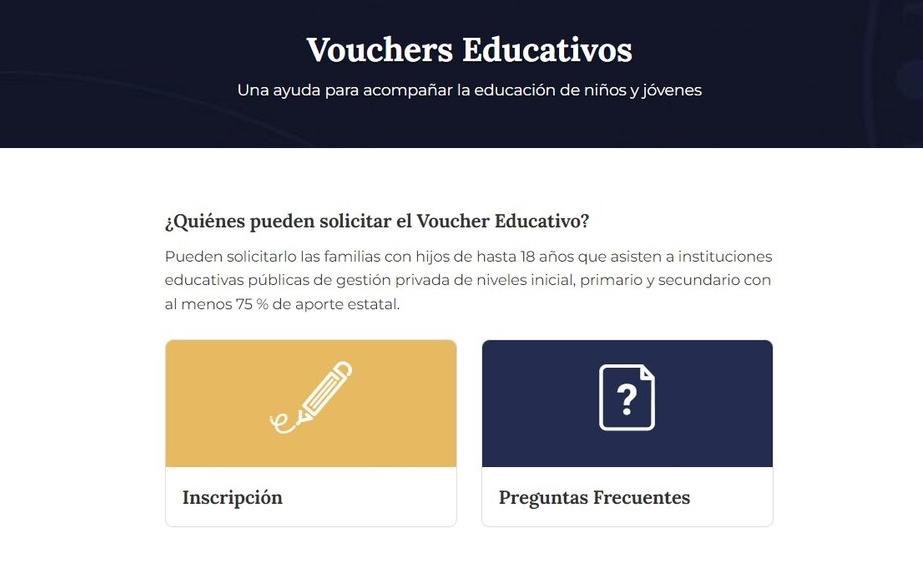 Vouchers Educativos: las inscripciones se extenderán hasta el 30 de abril.