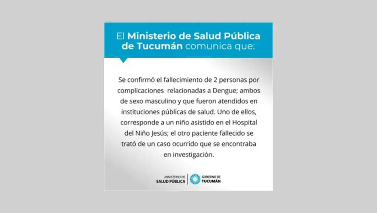 Con la muerte de un niño de 7 años, se confirman nuevos fallecidos por dengue en Tucuman