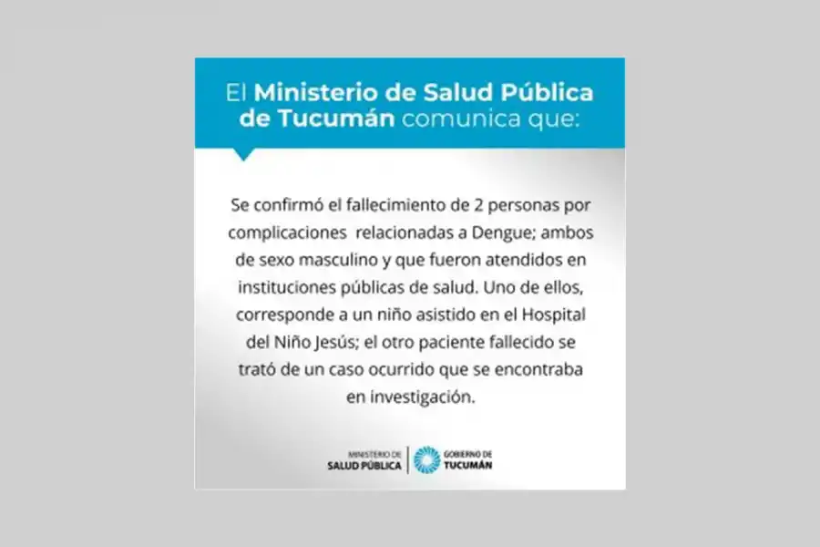 Con la muerte de un niño de 7 años, se confirman nuevos fallecidos por dengue en Tucuman