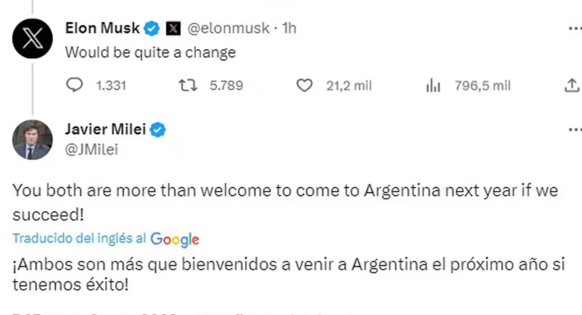 Cómo es y cuándo comenzó la relación entre Milei y Elon Musk