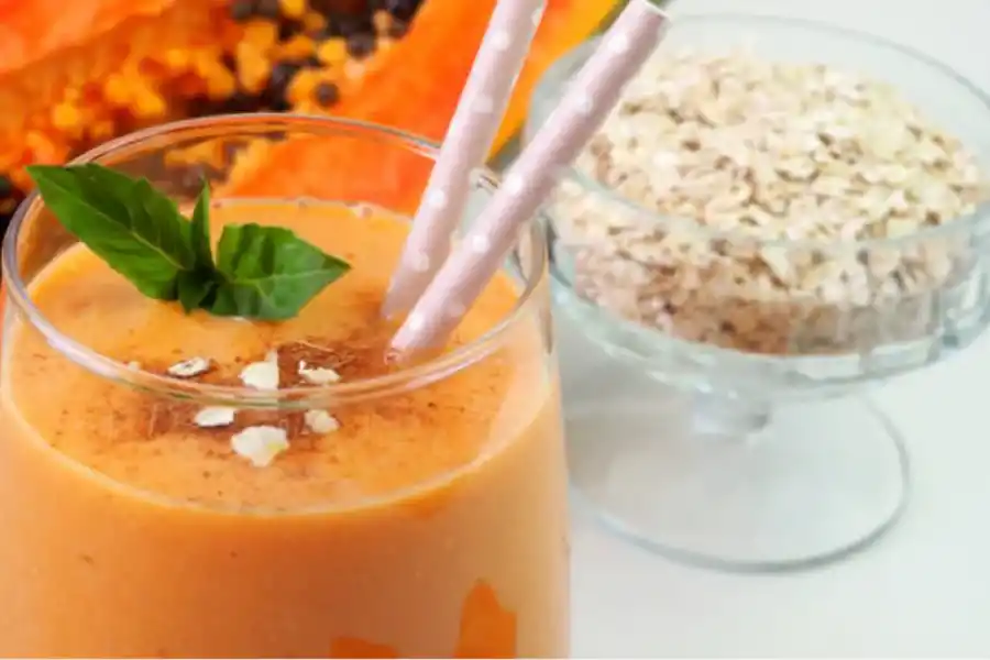 Licuado de avena y papaya