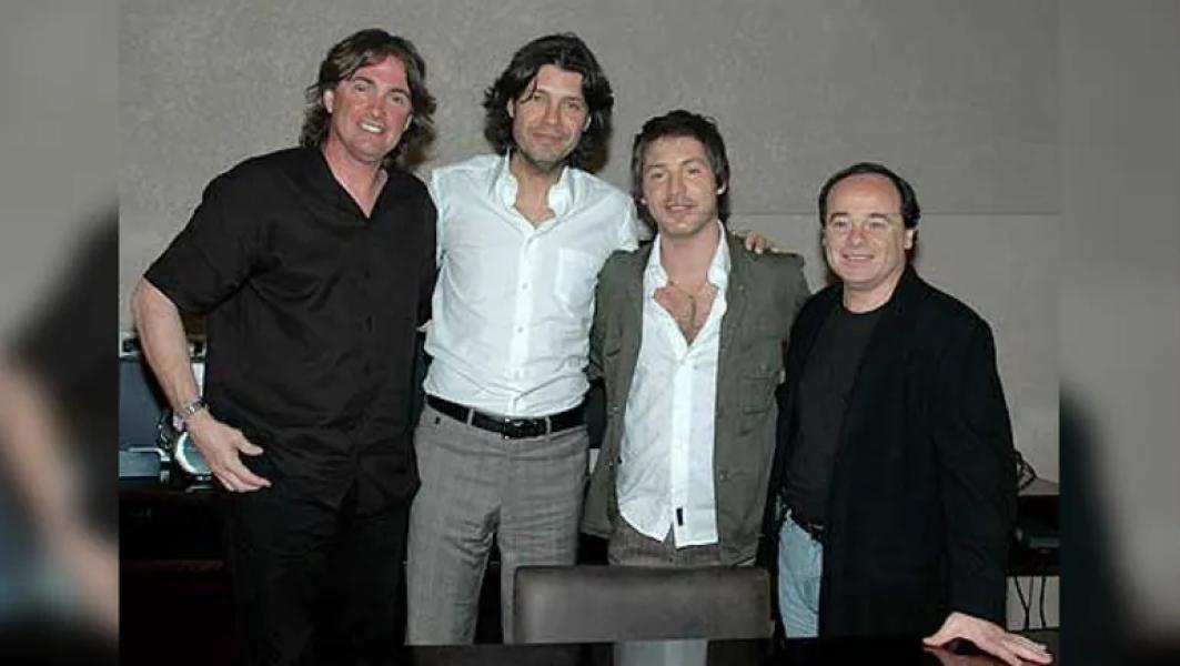 Alejandro Stoessel junto a Marcelo Tinelli, Adrián Suar y Jorge 