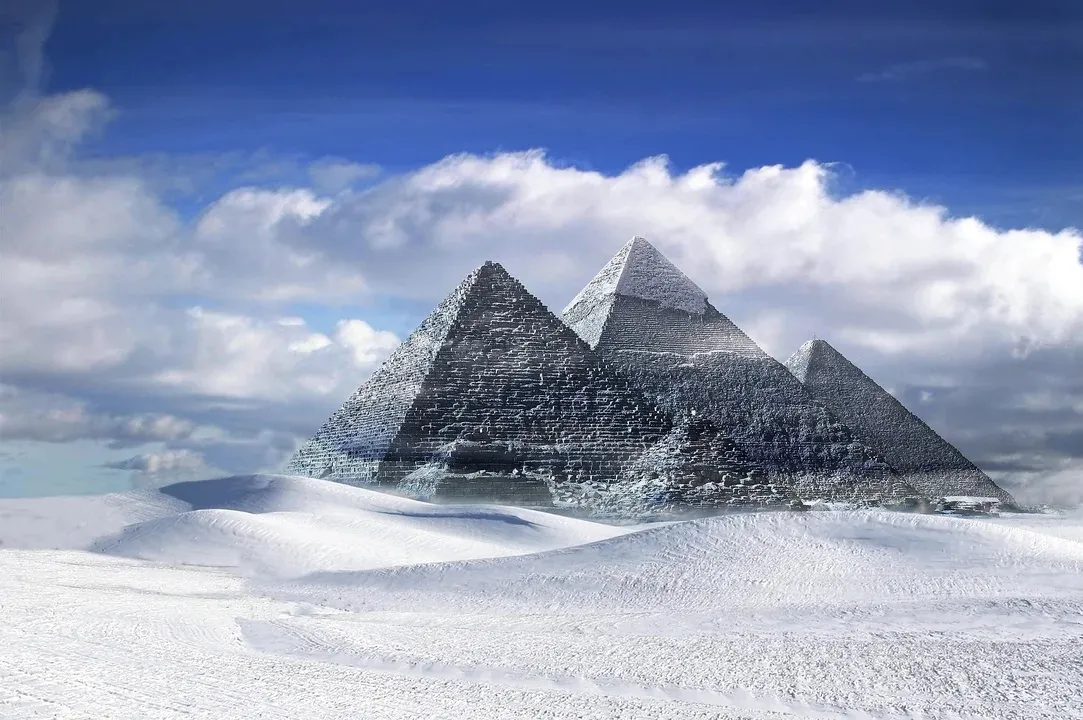 Las formaciones naturales que aparecieron en la Antártida y se asemejan a las pirámides de Egipto. Crédito: Pixabay