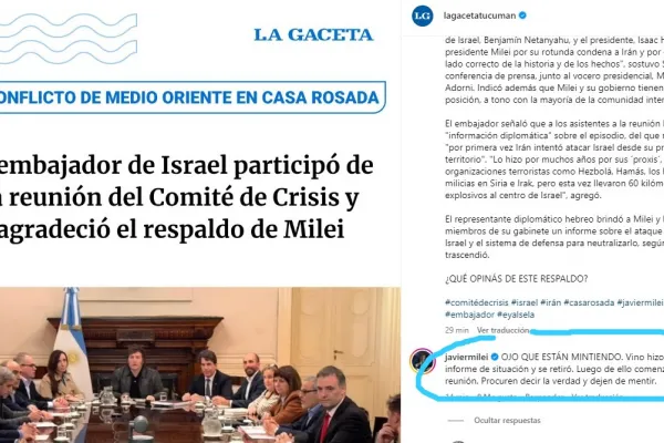El embajador de Israel no participó de la reunión del comité de crisis