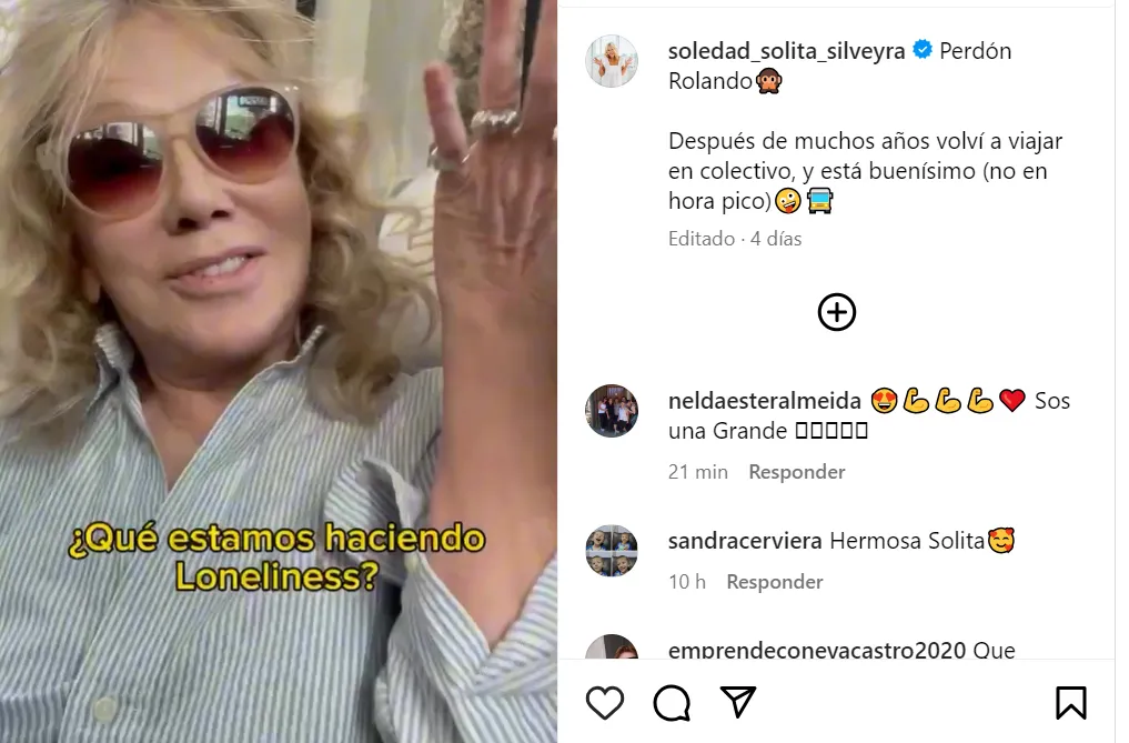 La anécdota de Solita viajando en colectivo después de muchos años.