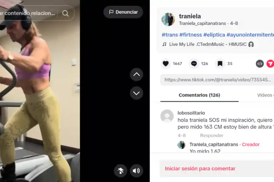En TikTok, Traniela comparte videos de sus rutinas en el gimnasio.