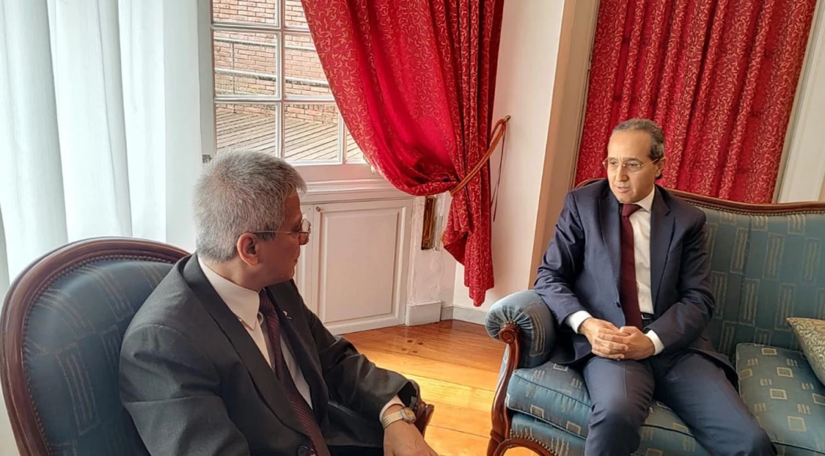 REUNIÓN. Di Pinto, con el embajador de Marruecos, Fares Yassir