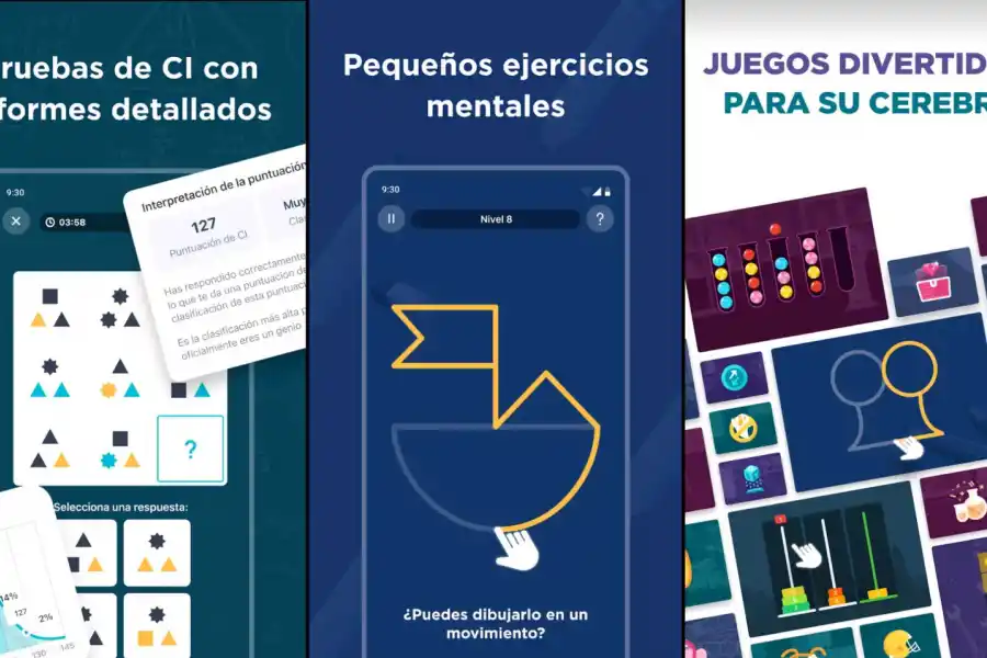 Impulse tiene una serie de juegos para ejercitar habilidades mentales
