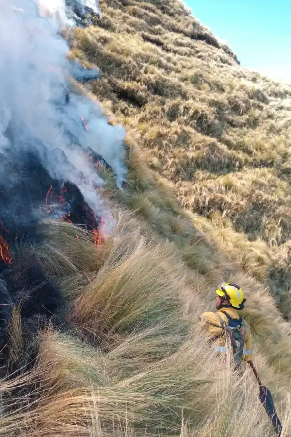 Personal de Defensa Civil, en el lugar. 