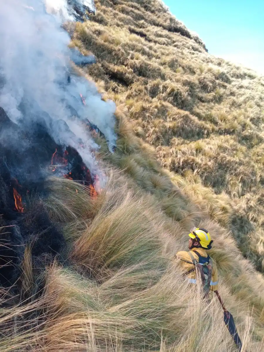 Personal de Defensa Civil, en el lugar. 