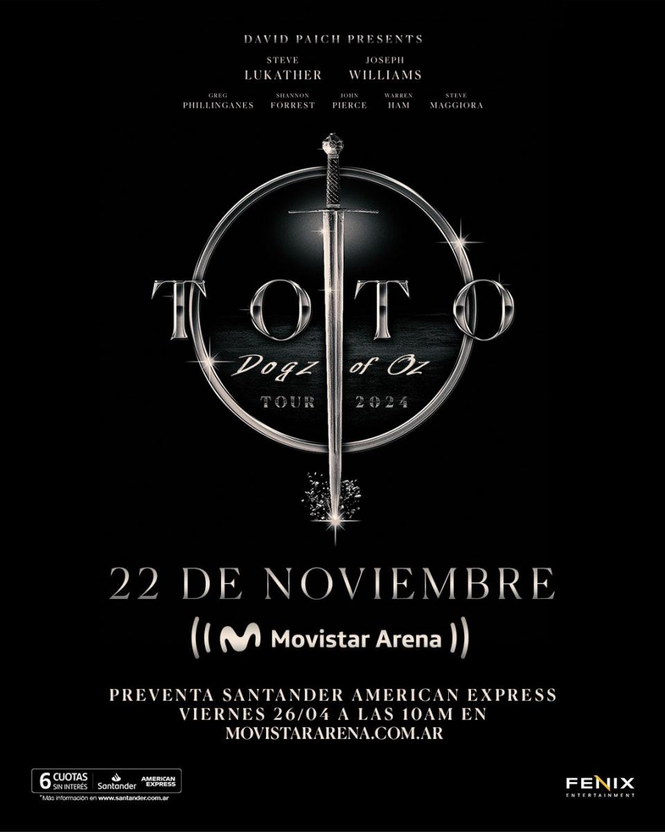 La legendaria banda Toto anunció un show en Argentina