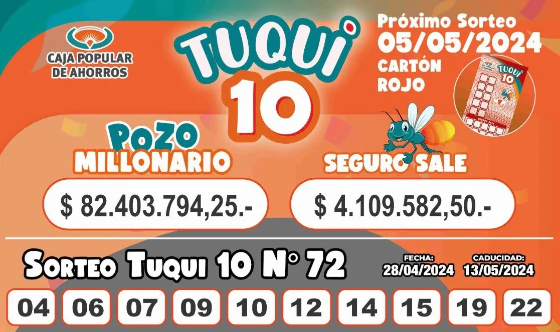 Tuqui 10, el sorteo de la Caja Popular de Ahorros de Tucumán