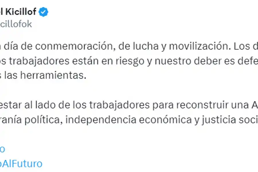Tras reunirse con la CGT, Kicillof denunció que los derechos de los trabajadores están en riesgo