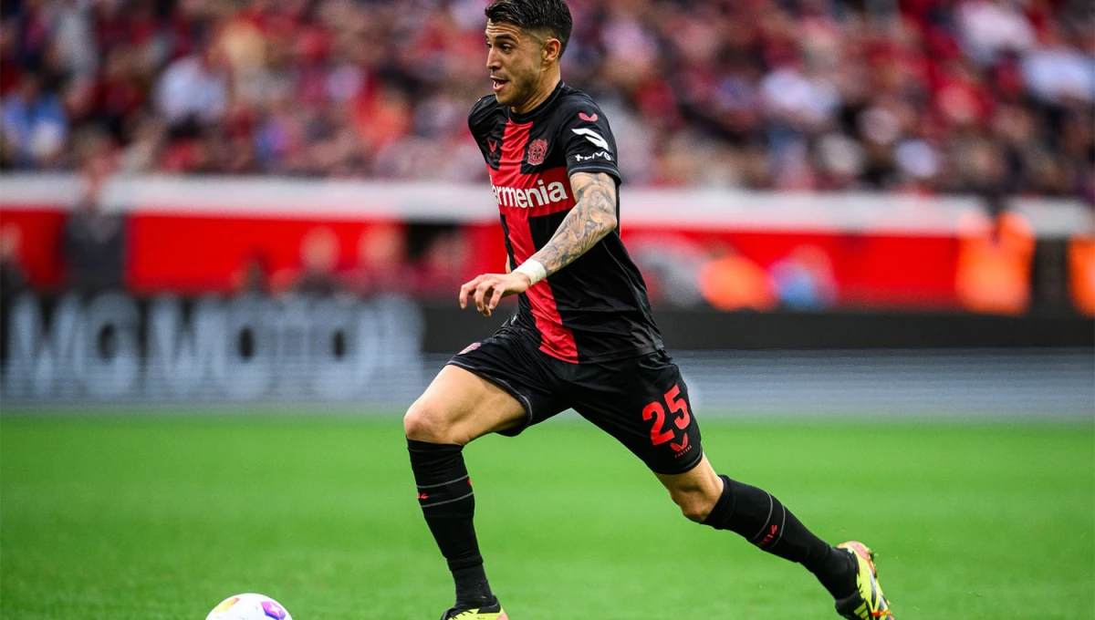 BUEN MOMENTO. Exequiel Palacios, que ya festejó el título de la Bundesliga con Leverkusen, espera llevar a su equipo a la final de la Europa League.