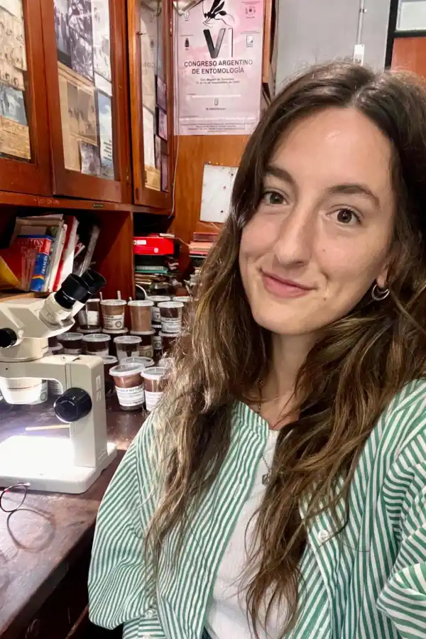 INVESTIGADORA. Mariana Baricco mide la cantidad de huevos de Aedes en sitios de Yerba Buena.