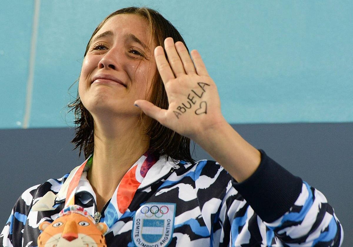 EMOCIONADA. Delfina Pignatiello le dedicó el triunfo en los Juegos Olímpicos de la Juventud a su abuela, quien había fallecido hace unas semanas.