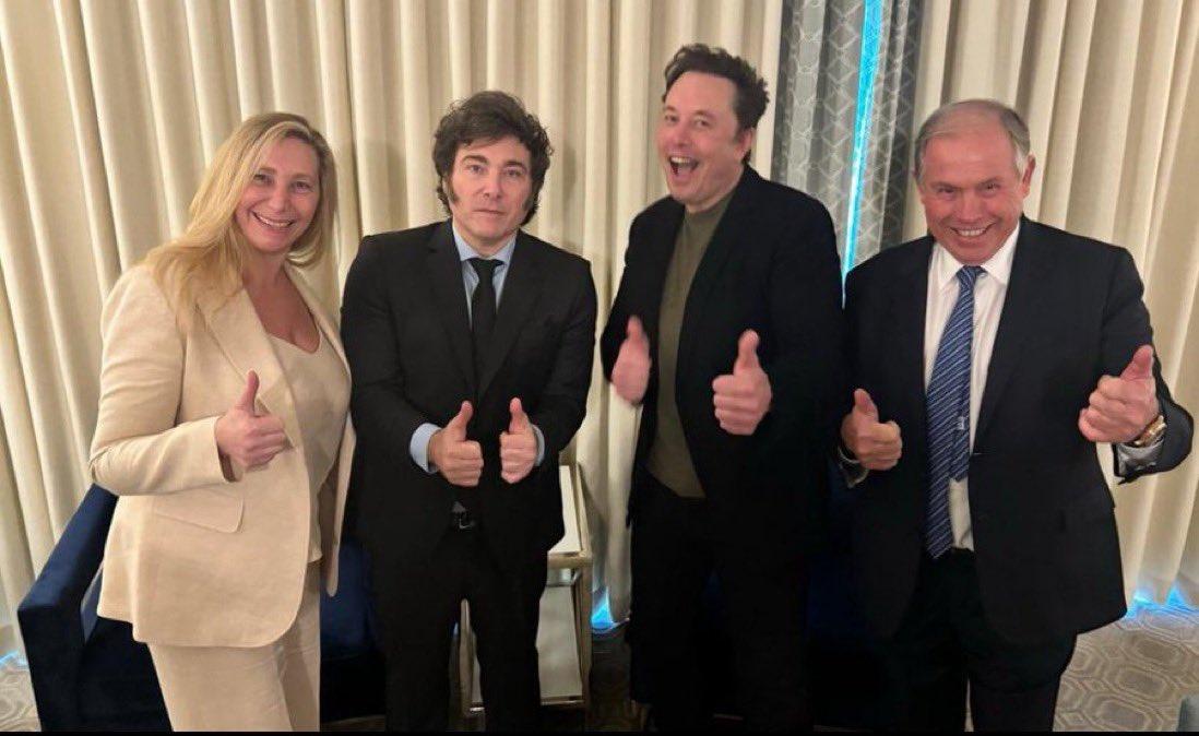 HACE 20 DÍAS. En la primera semana de mayo, Karina y Javier Milei se reunieron con Elon Musk, acompañador por el embajador argentino en Estados Unidos, Gerardo Werthein. 