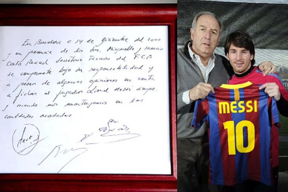 Arrancó la subasta de la servilleta en la que se firmó el primer contrato de Messi: la millonaria cifra que esperan recaudar