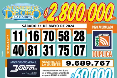 Los Números de Oro de LA GACETA del 11 de mayo de 2024