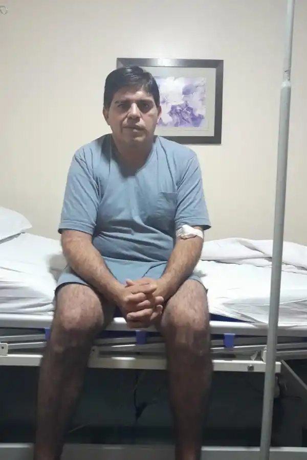 PARALISIS. La parte izquierda del rostro de Sergio se vio afectada.