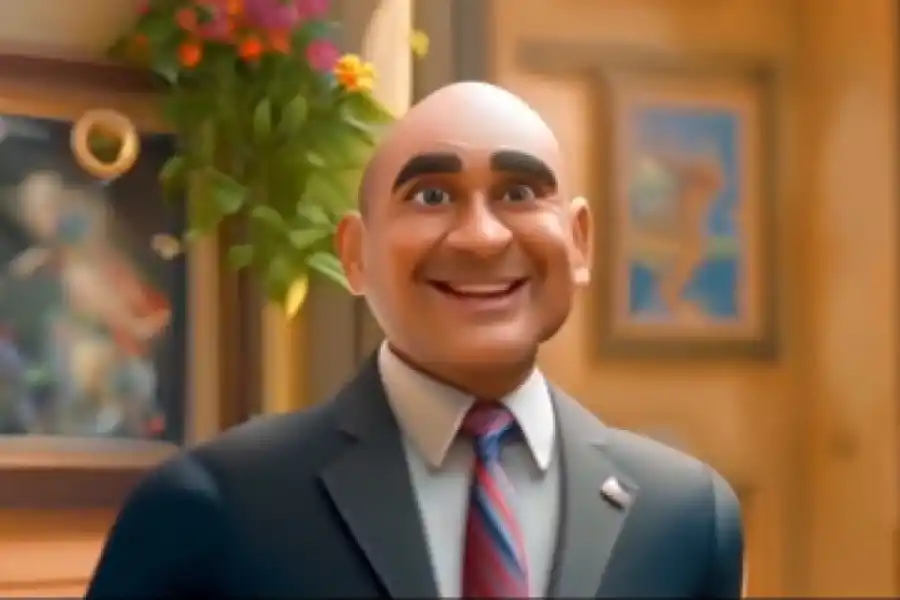 Juan Manzur como personaje de Pixar