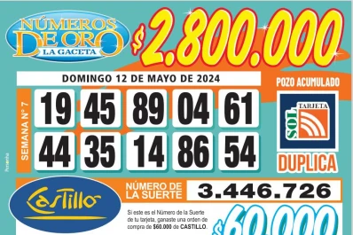Los Números de Oro de LA GACETA del 12 de mayo de 2024