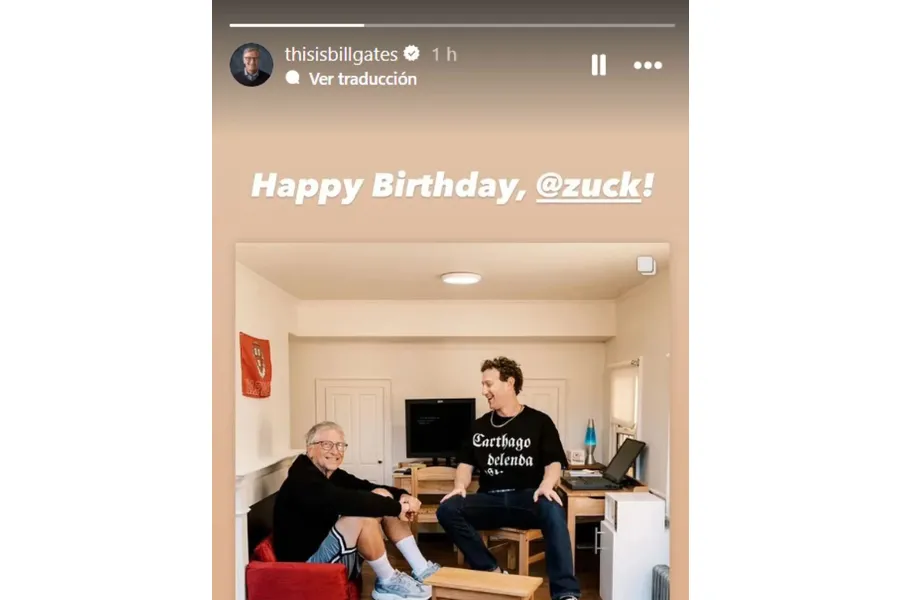 Gates compartió el posteo de Zuckerberg y lo felicitó por su cumpleaños.