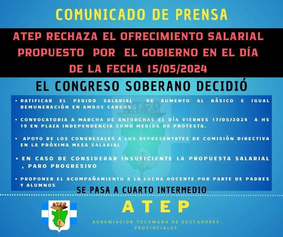 Paritarias: docentes preparan una marcha y la sanidad rechaza el bono de $80.000