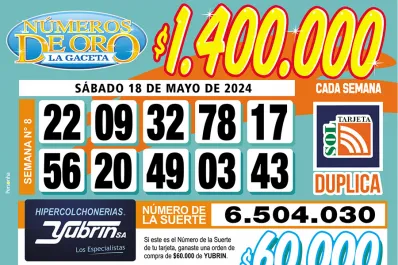 Los Números de Oro de LA GACETA del 18 de mayo de 2024