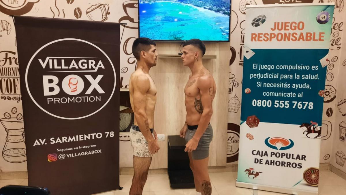 EN PESO. García y Maldonado se desafían con la mirada en el pesaje. En el ring, le sumarán los golpes.