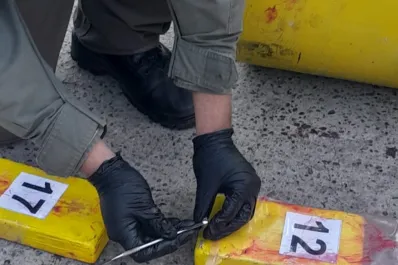 Encontraron paquetes de cocaína y marihuana dentro del tubo de gas de un auto