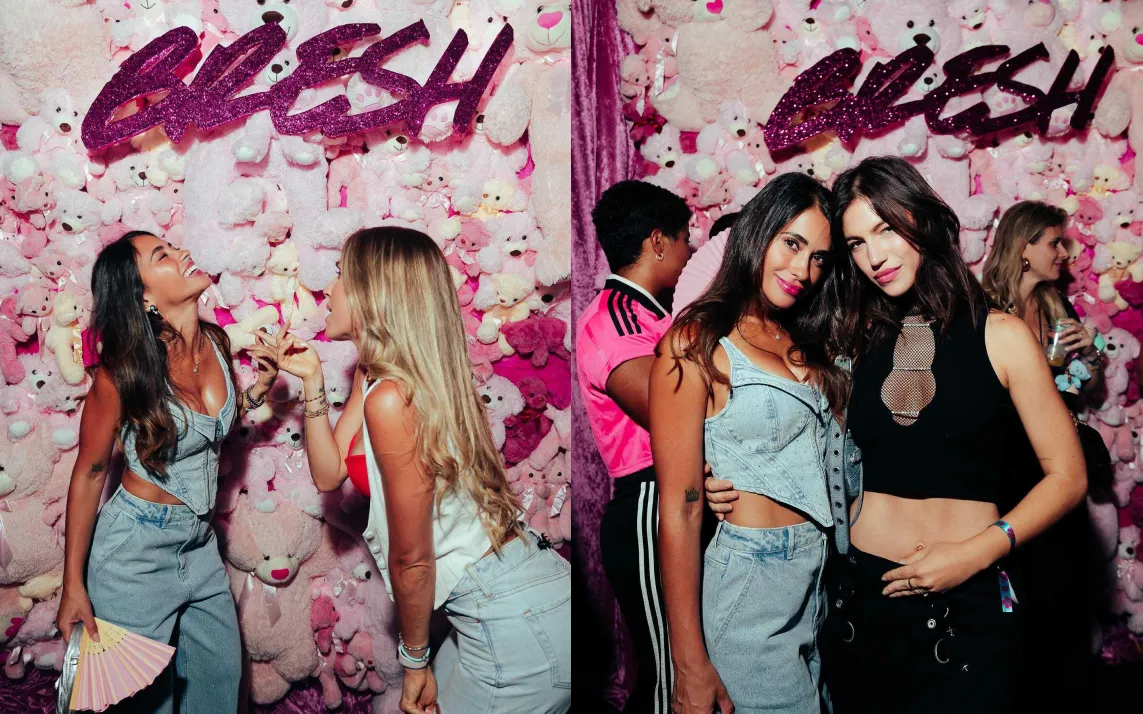 Antonela Roccuzzo fue la estrella de la fiesta.